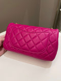 Chanel Pearl Crush Quilted Mini Rectangular Dark Pink Lambskin