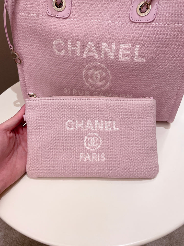 Chanel 22B Deauville Shopper Tote Sweet Pink