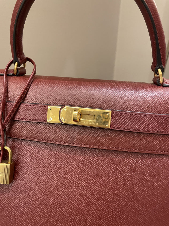 Hermes Kelly Sellier 28 Rouge H Epsom