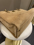Chanel Vintage Quilted Shoulder Tote Camel Suede