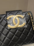 Chanel 24C Quilted XL CC Crossbody Black Calfskin