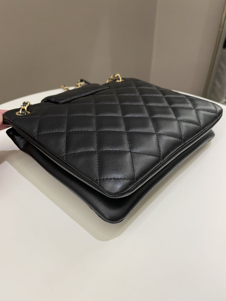 Chanel 24C Quilted XL CC Crossbody Black Calfskin
