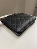 Chanel 24C Quilted XL CC Crossbody Black Calfskin