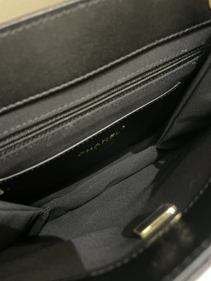 Chanel 24C Quilted XL CC Crossbody Black Calfskin