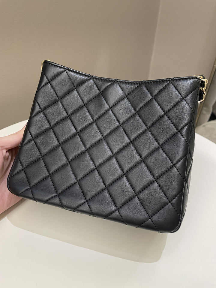 Chanel Hobo Pearl Crush Black Lambskin