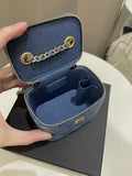 Chanel Quilted Pearl Crush Mini Vanity Cube Denim