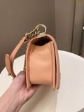 Chanel Chevron Boy Old Medium Salmon Pink Calfskin