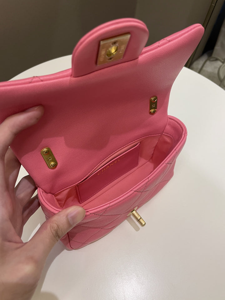 Chanel 22S Funky Town Flap Bag Pink Calfskin