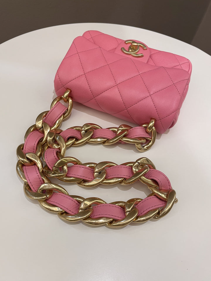 Chanel 22S Funky Town Flap Bag Pink Calfskin