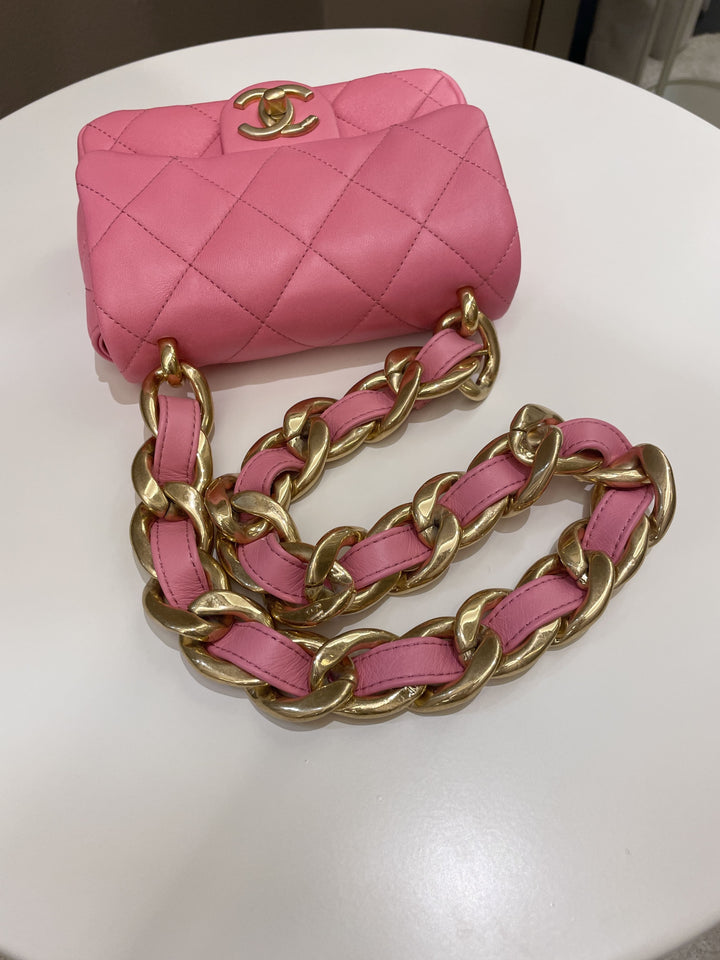 Chanel 22S Funky Town Flap Bag Pink Calfskin