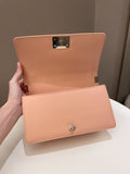 Chanel Chevron Boy Old Medium Salmon Pink Calfskin