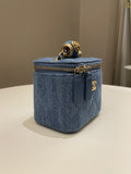Chanel Quilted Pearl Crush Mini Vanity Cube Denim