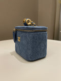 Chanel Quilted Pearl Crush Mini Vanity Cube Denim