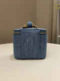 Chanel Quilted Pearl Crush Mini Vanity Cube Denim