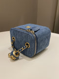 Chanel Quilted Pearl Crush Mini Vanity Cube Denim