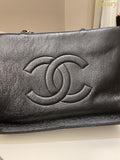 Chanel Timeless CC Shoulder Tote Black Aged Calfskin
