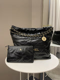 Chanel 22 Medium Black Calfskin