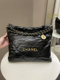 Chanel 22 Medium Black Calfskin
