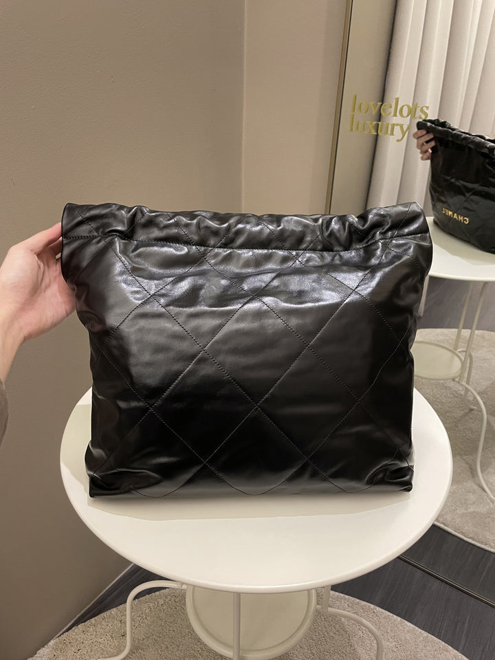 Chanel 22 Medium Black Calfskin