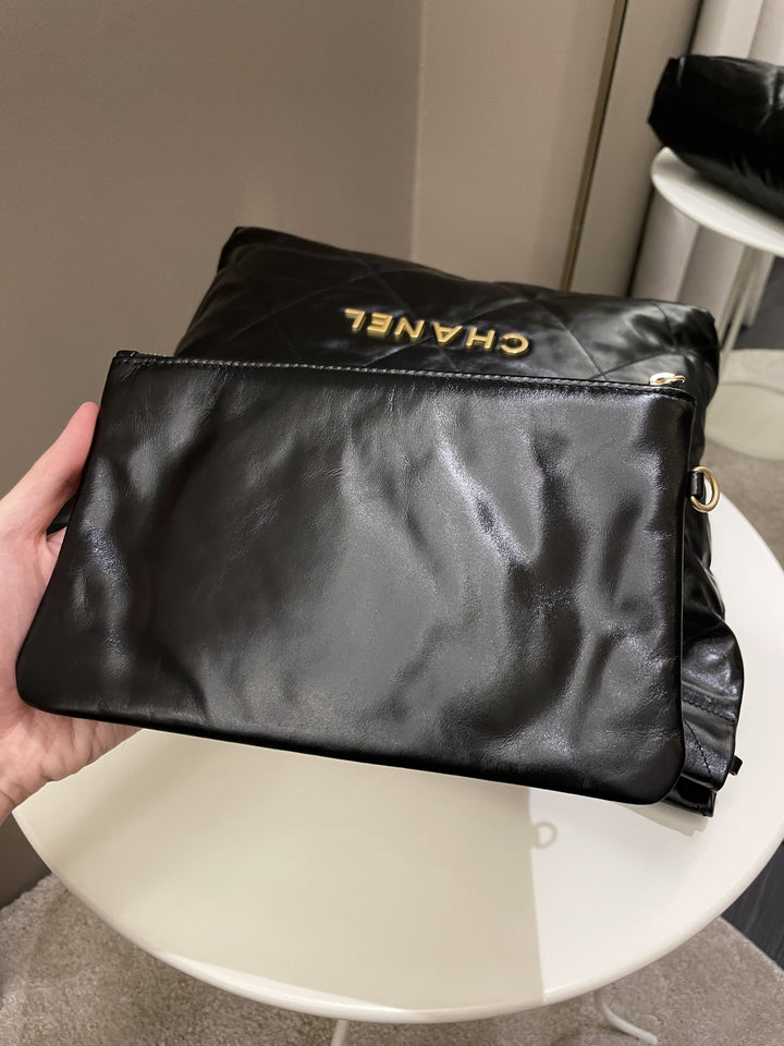 Chanel 22 Medium Black Calfskin