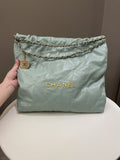 Chanel 22 Medium Tiffany Mint Calfskin