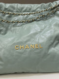 Chanel 22 Medium Tiffany Mint Calfskin