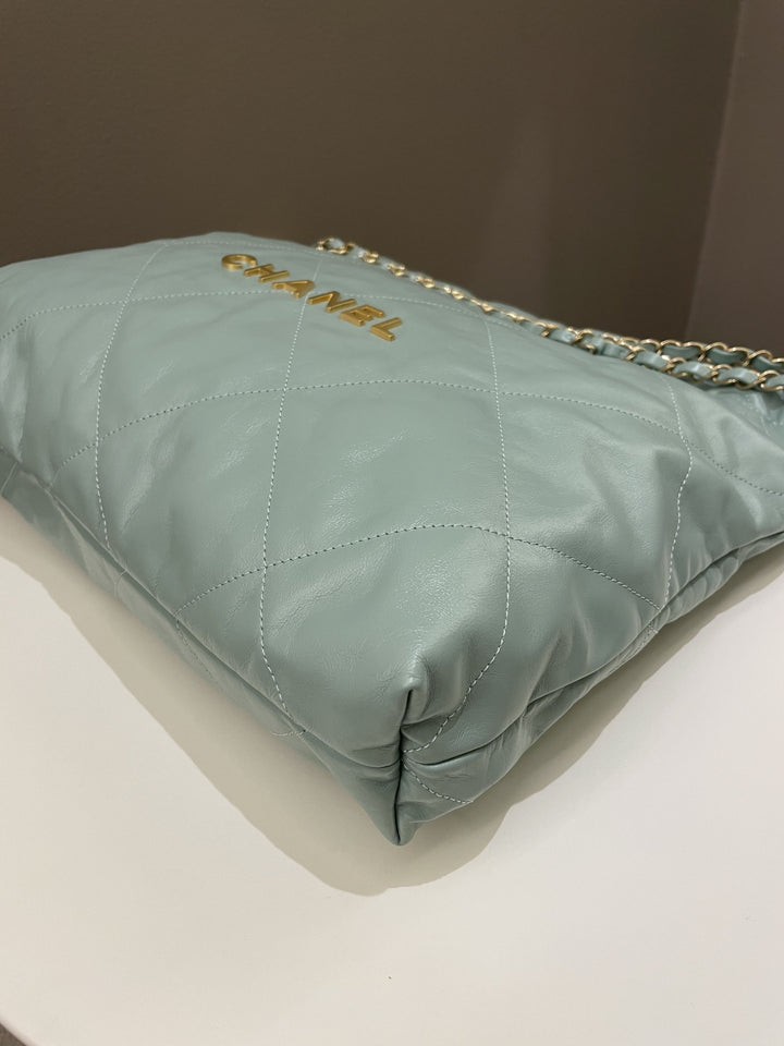 Chanel 22 Medium Tiffany Mint Calfskin