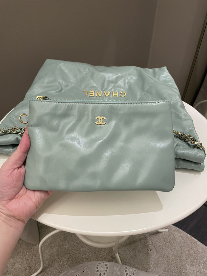 Chanel 22 Medium Tiffany Mint Calfskin