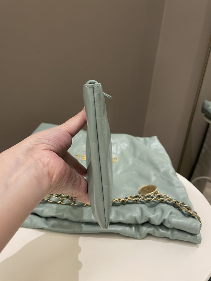 Chanel 22 Medium Tiffany Mint Calfskin