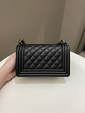 Chanel Quilted Small Boy Black Calfskin