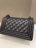 Chanel Quilted Small Boy Black Calfskin