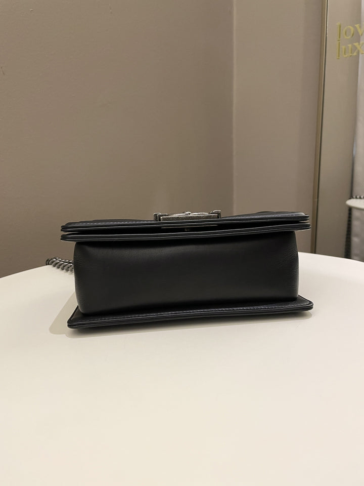 Chanel Quilted Small Boy Black Calfskin