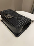 Chanel Quilted Small Boy Black Calfskin