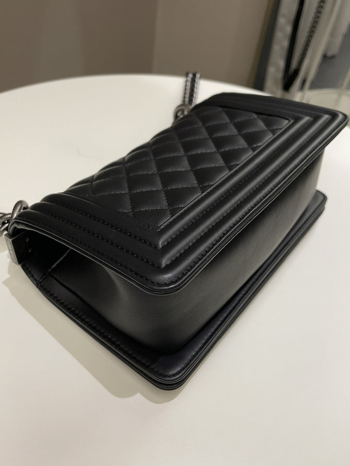 Chanel Quilted Small Boy Black Calfskin