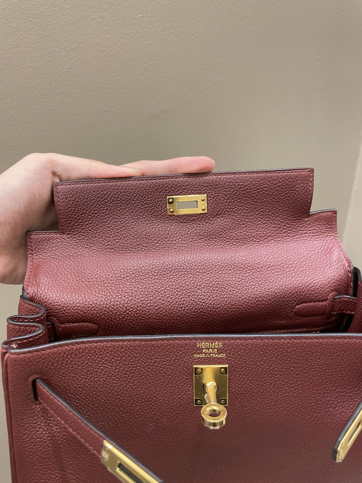 Hermes Kelly 25 Rouge H Togo