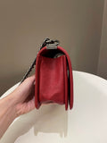 Chanel Quilted Boy Old Medium Red Caviar