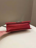 Chanel Quilted Boy Old Medium Red Caviar
