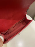 Chanel Quilted Boy Old Medium Red Caviar