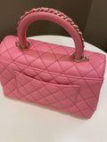 Chanel Quilted Coco Chain Handle Pink Caviar