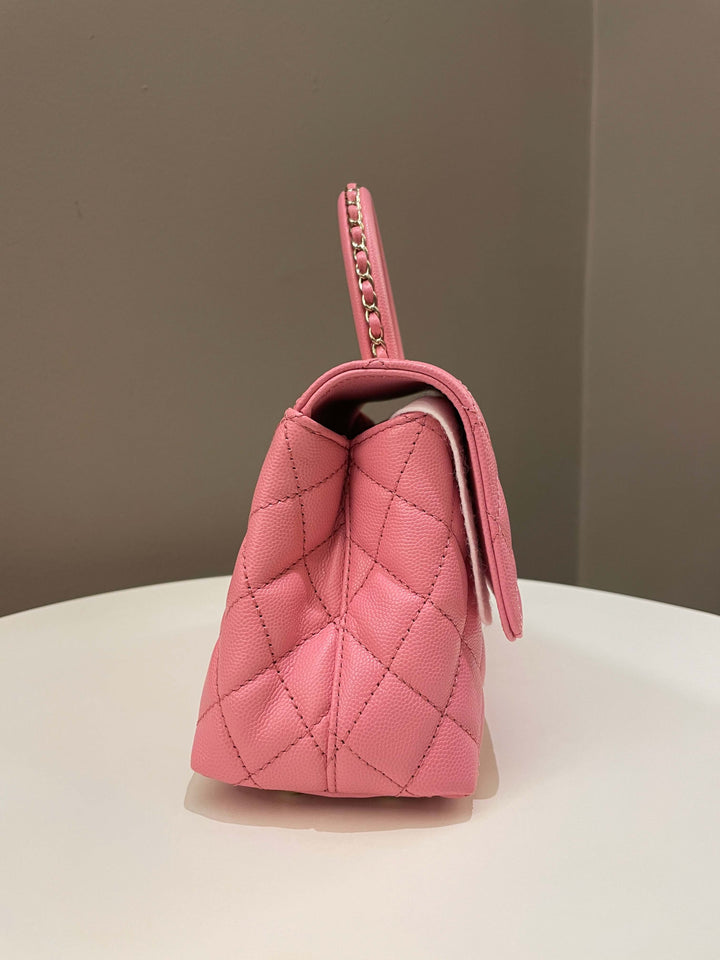 Chanel Quilted Coco Chain Handle Pink Caviar