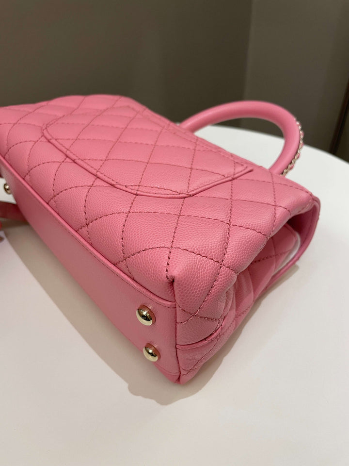 Chanel Quilted Coco Chain Handle Pink Caviar