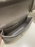 Chanel Classic Quilted Jumbo Double Flap Grey Lambskin