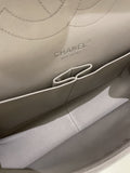 Chanel Classic Quilted Jumbo Double Flap Grey Lambskin