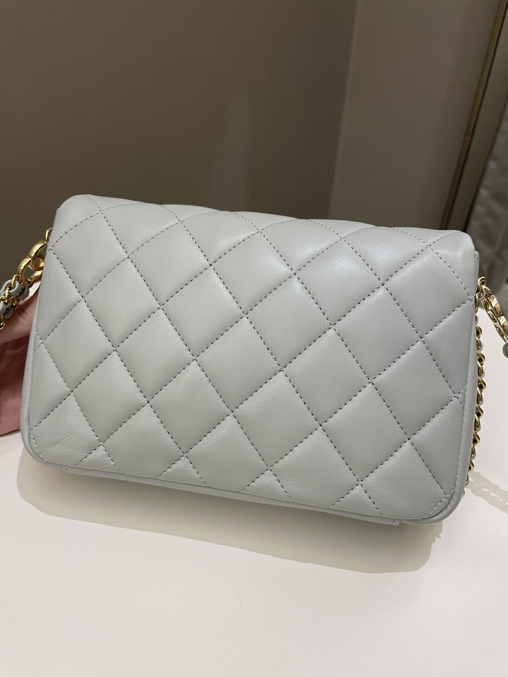 Chanel Chain Around Flap Grey Lambskin