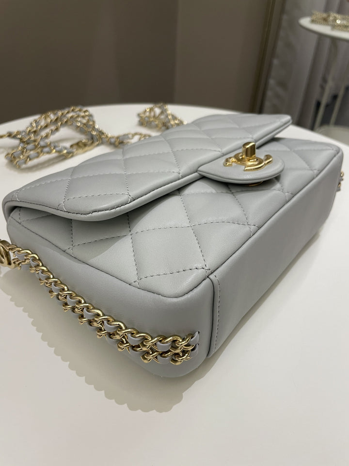 Chanel Chain Around Flap Grey Lambskin
