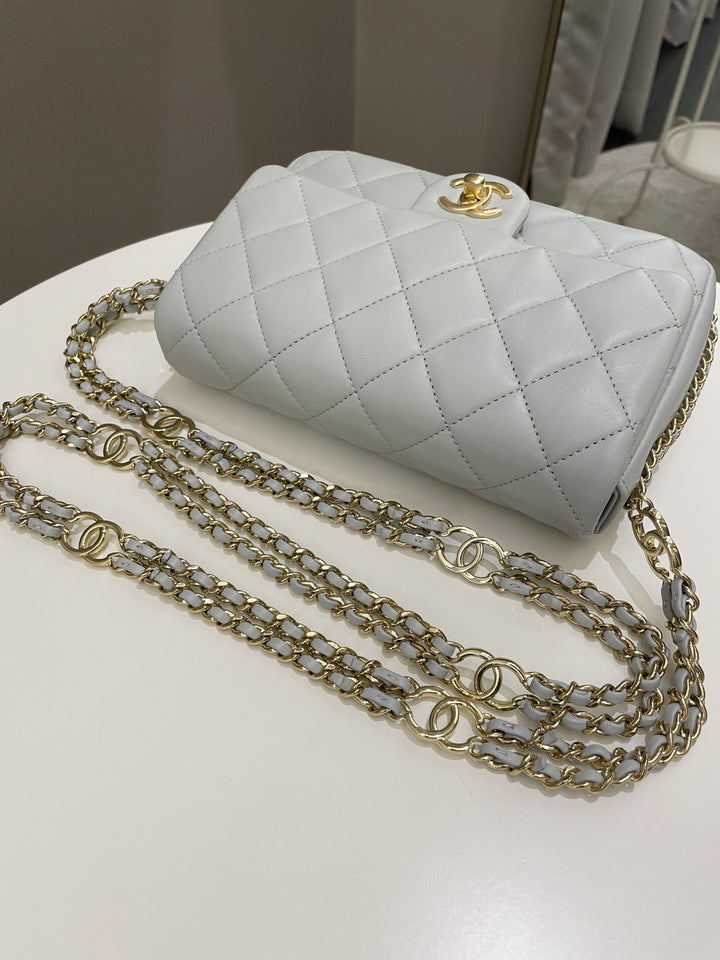 Chanel Chain Around Flap Grey Lambskin