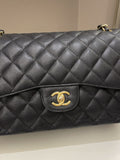 Chanel Classic Quilted Jumbo Double Flap Black Caviar