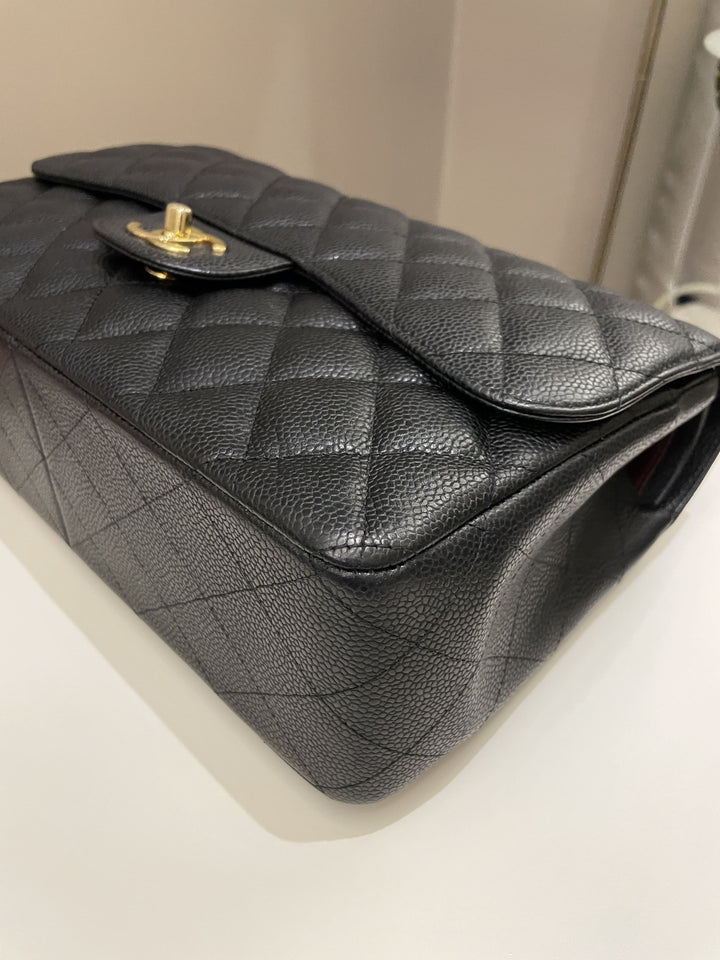 Chanel Classic Quilted Jumbo Double Flap Black Caviar