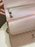 Chanel 17B Chevron Jumbo Double Flap Rose Gold Caviar