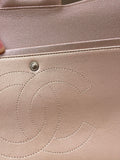 Chanel 17B Chevron Jumbo Double Flap Rose Gold Caviar